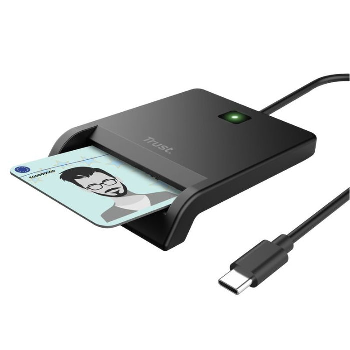 Trust Primo 26253 Lector de Tarjetas Inteligentes USB-C Negro